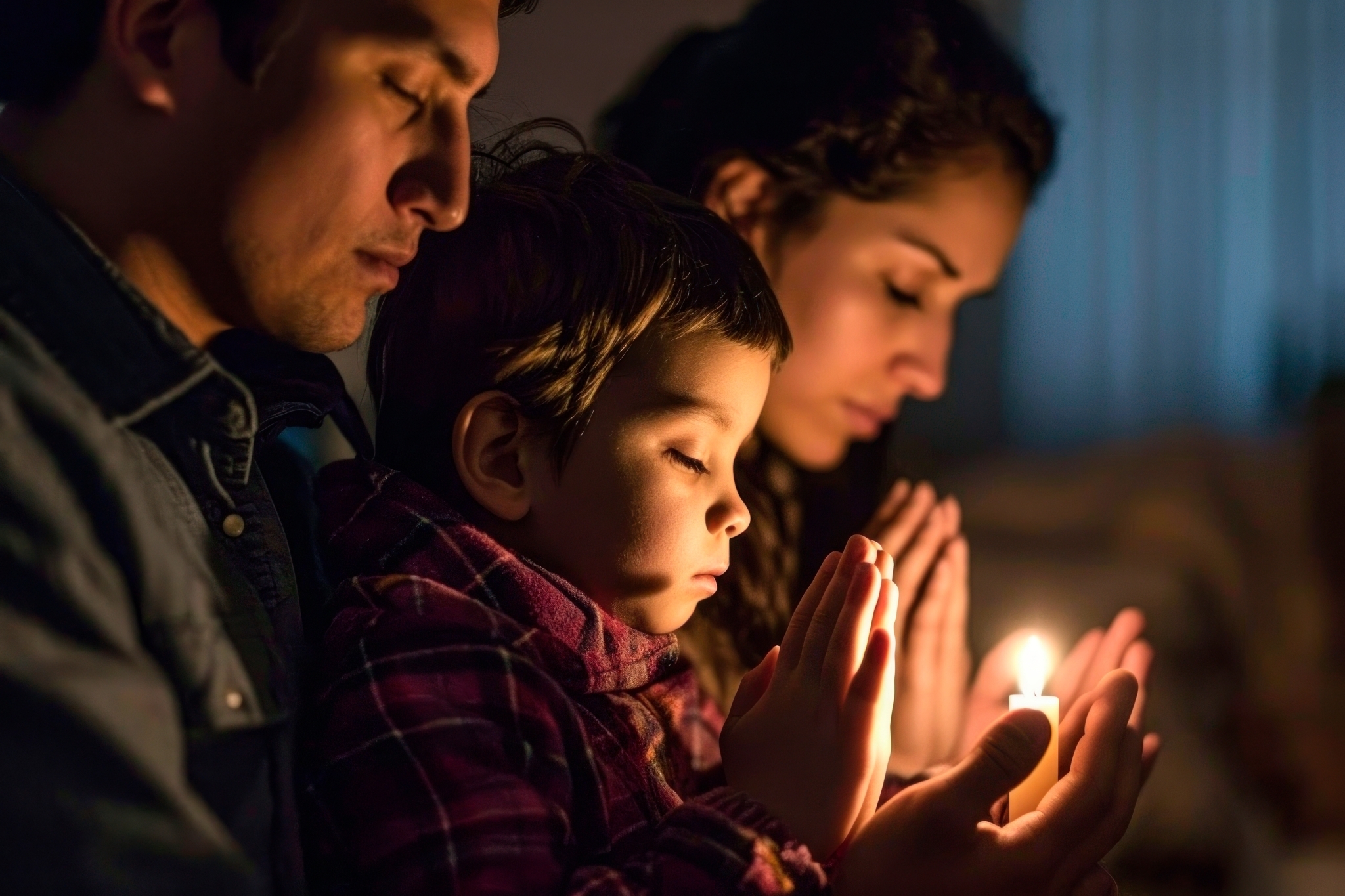 Family Praying Light Boy Vocations